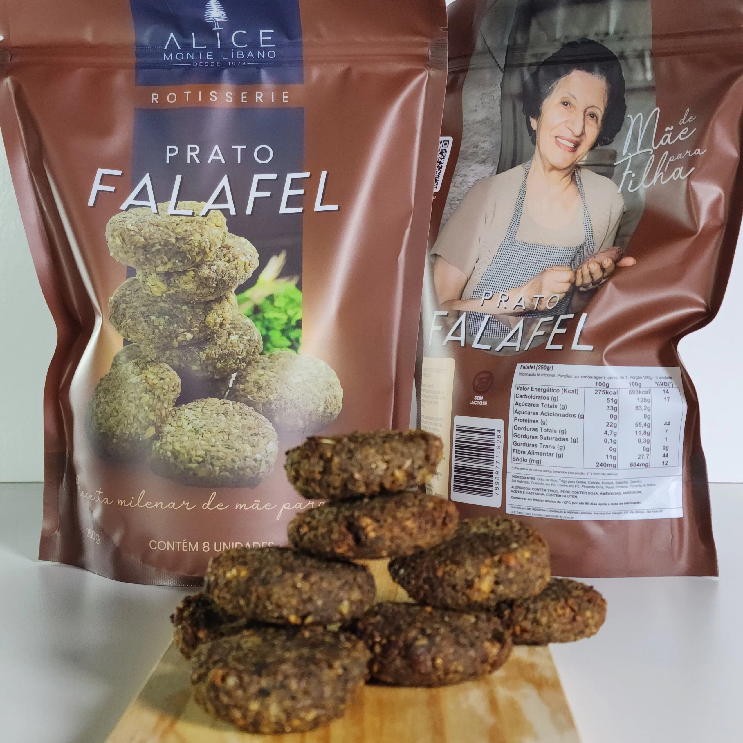 Falafel congelado da rotisserie Alice Monte Líbano