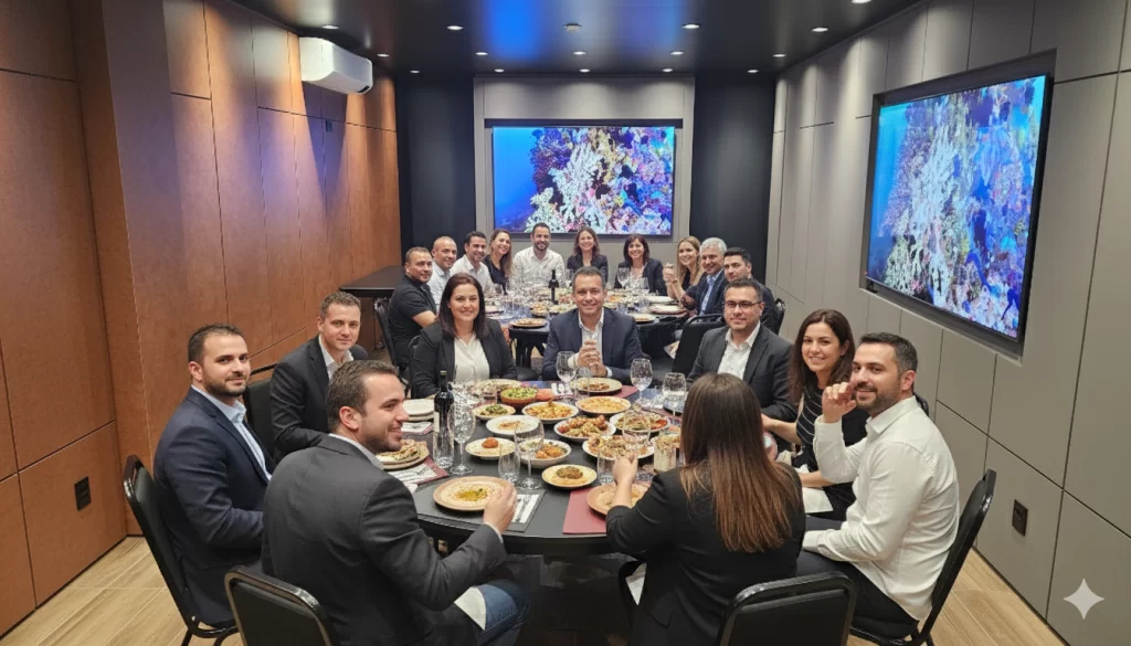 Espaço Convivium do Restaurante Alice Monte Líbano, local de eventos sociais e corporativos, gastronomia árabe e internacional, espaço multiuso. Evento Jantar harmonizado com vinho Libanês