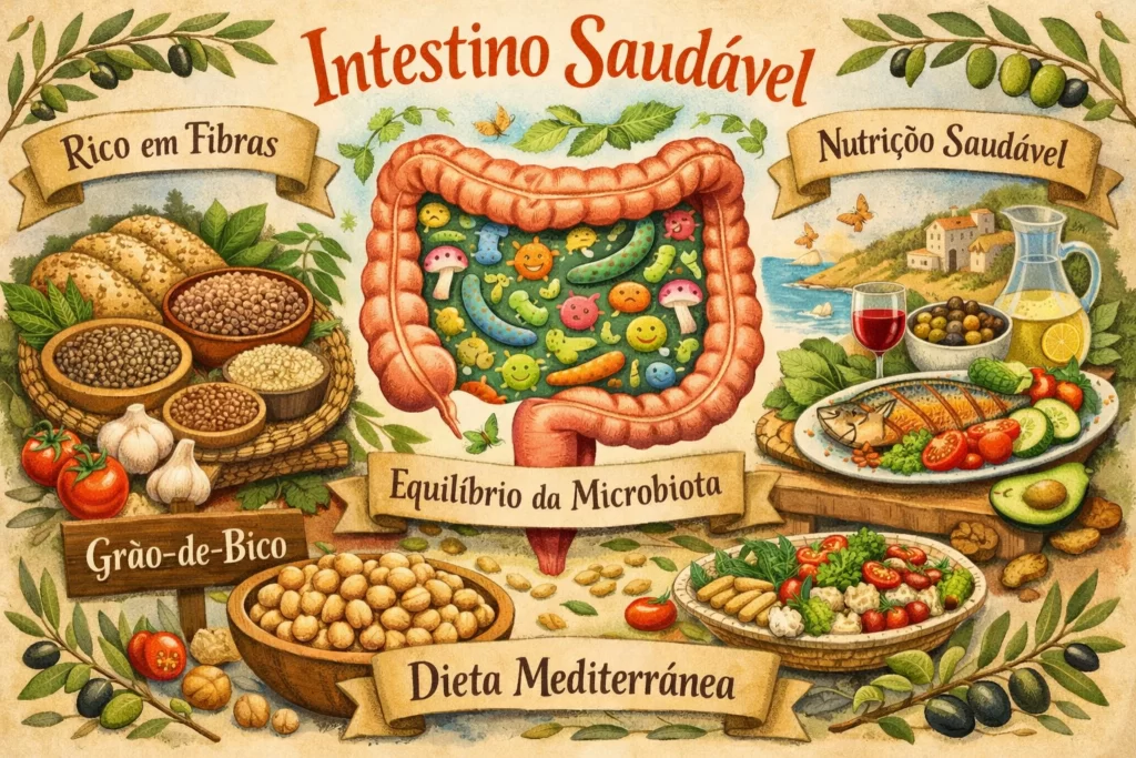 fibras do grão de bico ajudam a saúde intestinal e microbiota