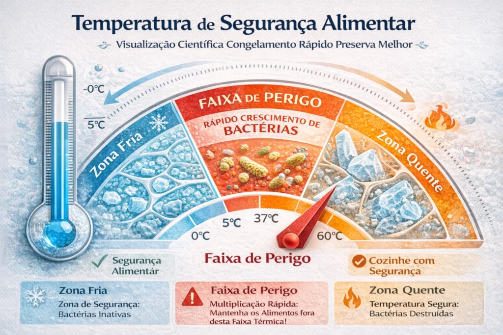 Zona de perigo da temperatura e crescimento bacteriano em alimentos