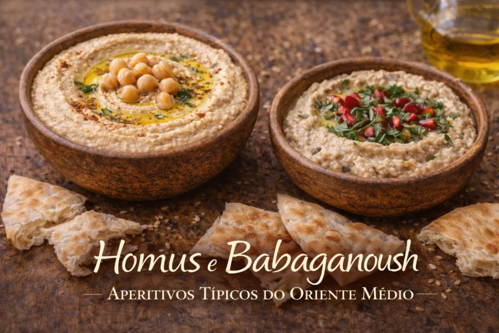 homus e babaganouch pratos tradicionais do mezze libanês