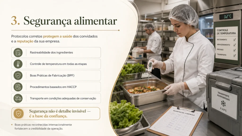 Controle de temperatura e segurança alimentar em catering corporativo