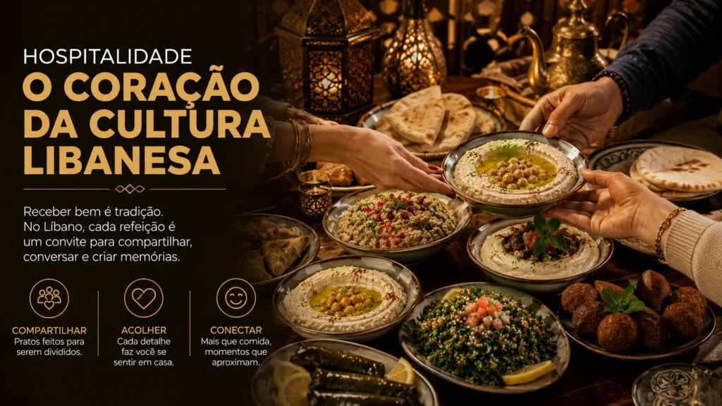 Hospitalidade, o coração da cultura libanesa; receber bem é tradição. No Líbano, cada refeição é um convite para compartilhar, conversar e criar memórias. 