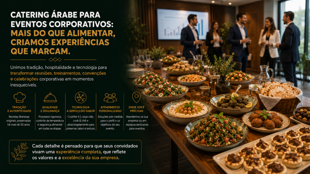 Catering corporativo utilizando Cozinha 4.0, sous vide, cook chill e ultracongelamento para garantir qualidade.