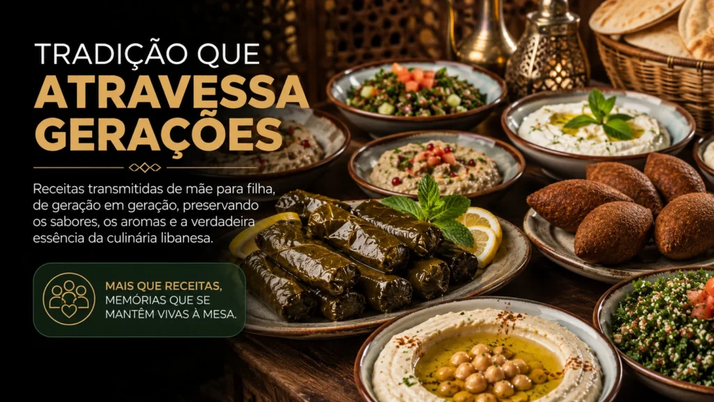 Comida árabe, tradição que atravessa gerações. No restaurante Alice Monte Líbano, as receitas são passadas de mãe para filha, preservando os sabores, os aromas e a verdadeira essência da culinária libanesa.